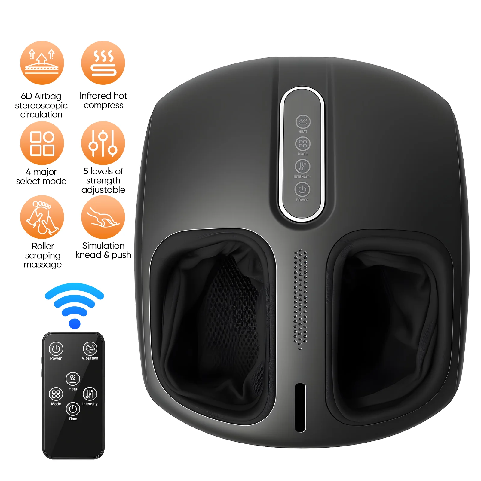 Masseur de pieds automatique intelligent, machine de massage par roulement complet, pétrissage et compression par pression d'air, relaxation des tissus profonds des pieds, pour pieds fatigués, équipement de soin et de bien-être des pieds pour la maison et le bureau
