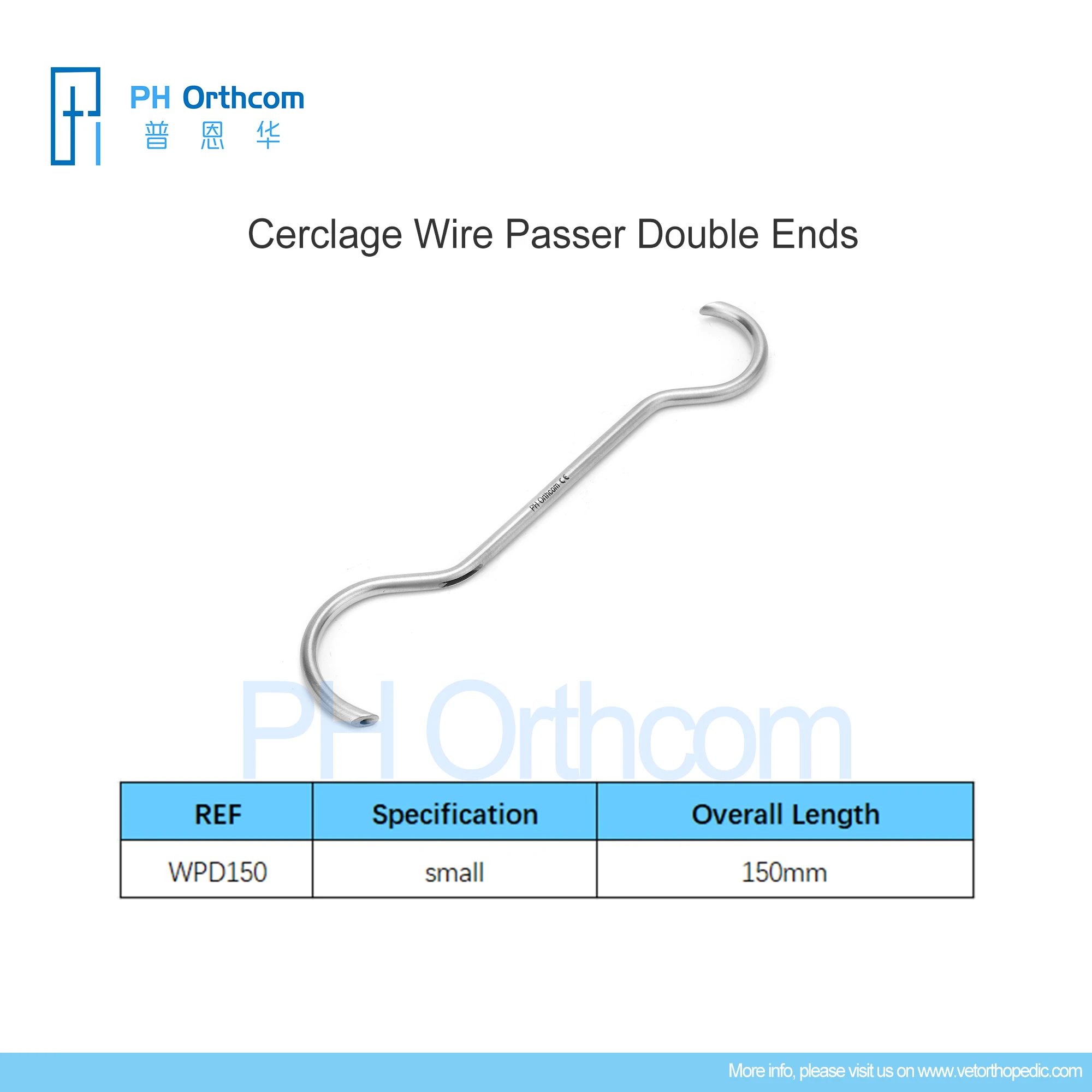 

Cerclage wire passer Double Ends PurrWoof Stainless Steel Veterinaria Pets Mascotas Orthopedic Surgical Use Surgery Instruments
