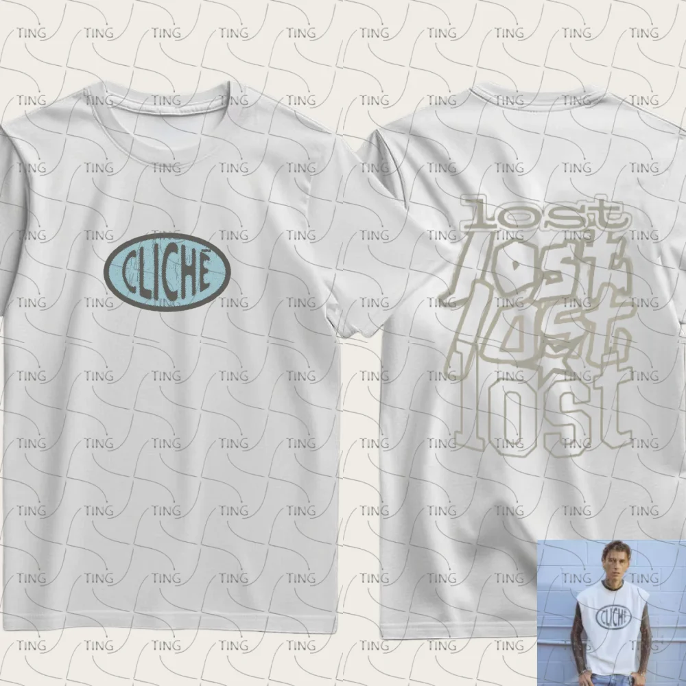 MGK Lost Americana Album T-Shirt 2026 Cliche Retro Unisex Harajuku Style High-Quality Pure Cotton Casual Loose Tee Streetwear