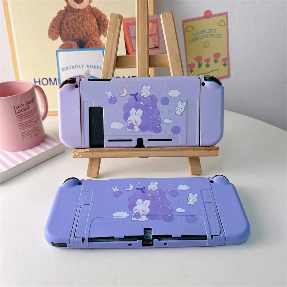 Cute Grapes Rabbit Protective Case For Nintendo Switch Oled Protector Cover For Switch NS Game Console Accessories Soft Casing