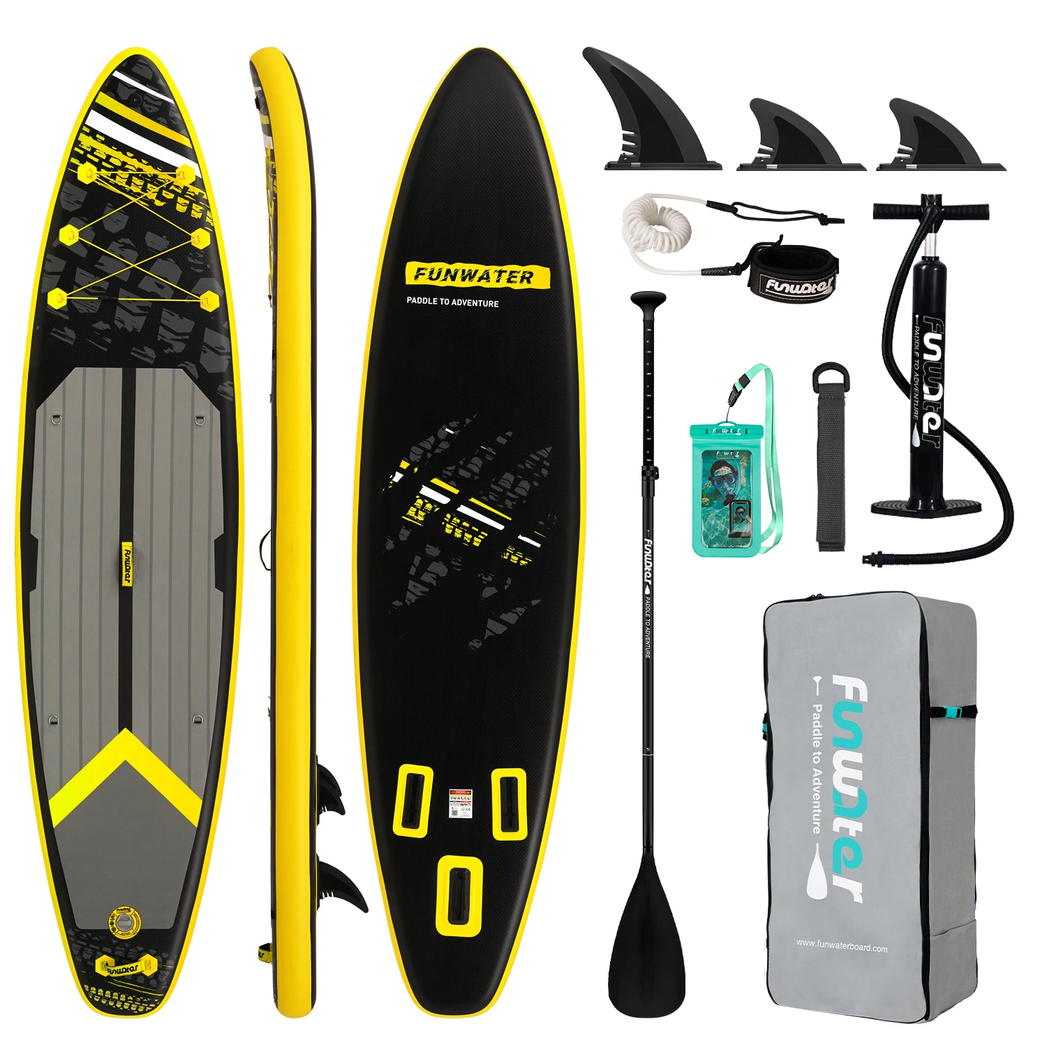 2026 Nieuwe FunWater Opblaasbare Stand Up Paddle Board 350x84x16cm Extra Dik Breed Stabiel Cruise SUP voor Beginners en Volwassenen Antislip Dek Complete Accessoires Kit