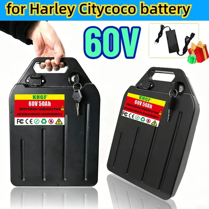 Akumulator Harley Citycoco Elektryczny 60V 30Ah-50Ah do motocykli Harley 250W~1500W Wodoodporny Akumulator Litowy + Ładowarka 67.2V