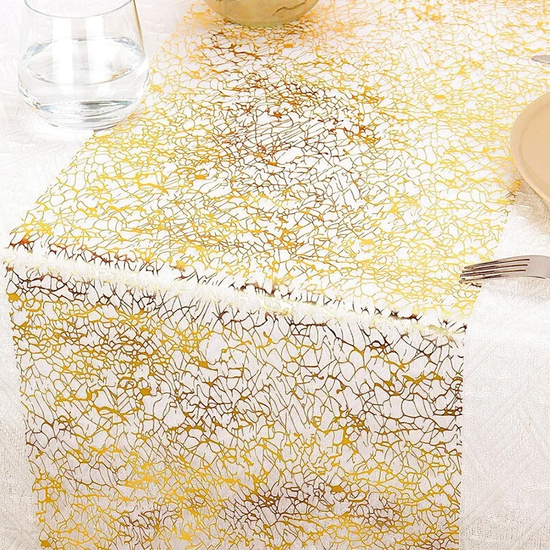 1PC Sparkle Metallic Table Runners Gold Silver Thin Table Runner Birthday wedding table decoration Home Party DIY