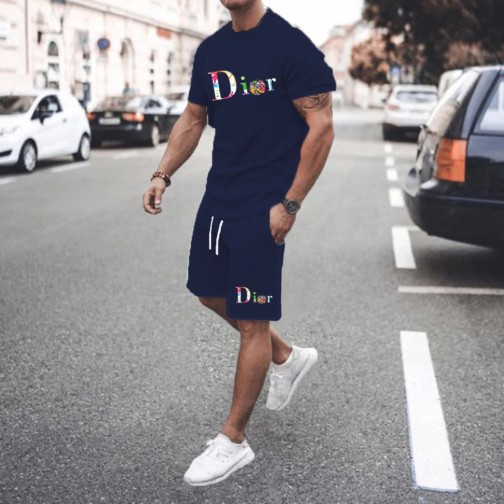 2024 estate vestito da uomo vendita calda di grandi dimensioni Casual moda abbigliamento sportivo stampa digitale 3D t-shirt manica corta da uomo pantaloncini vestito