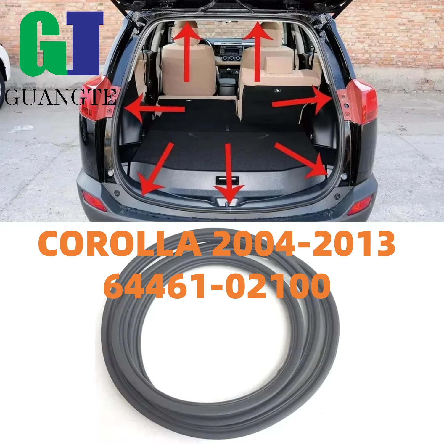 Trunk Lid Weatherstrip Seal for Corolla 2004-2013 64461-02100 Car Replacement Rubber Rear Trunk Sealing Strip