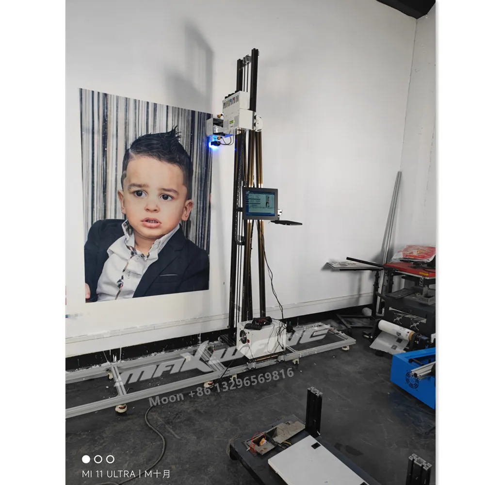 Vertical Wall Printer Lightweight Wall Drawing Machine Precise 5D 6D Ink Jet Printer Fresco on Glass Tiles Wood Acrylic PVC