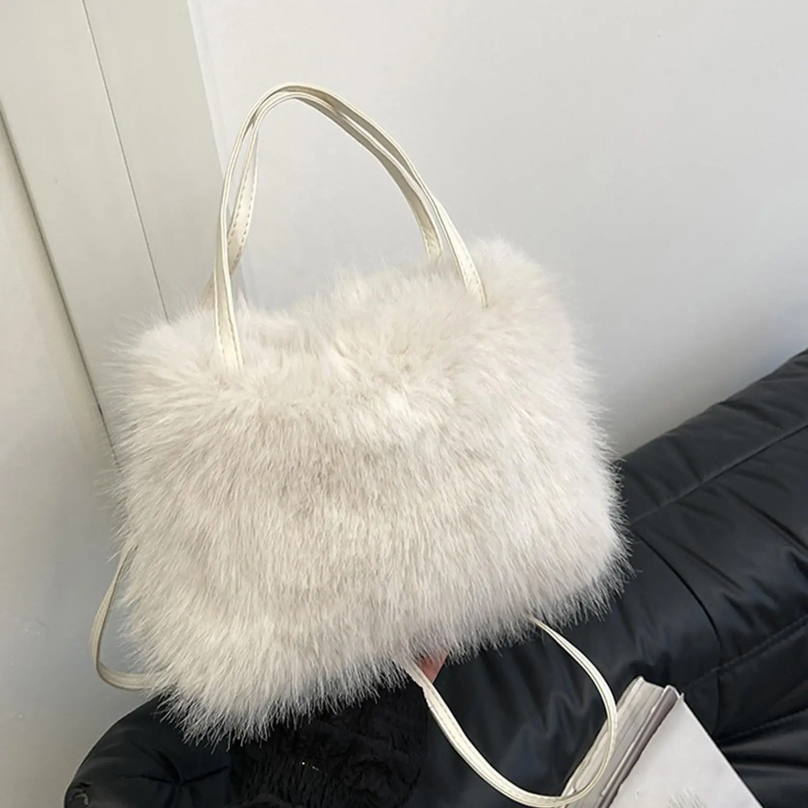 

Мягкая пушистая сумка-тоут для женщин, модная пушистая сумка через плечо, повседневная сумка-клатч для шопинга, работы, путешествий и на каждый день
