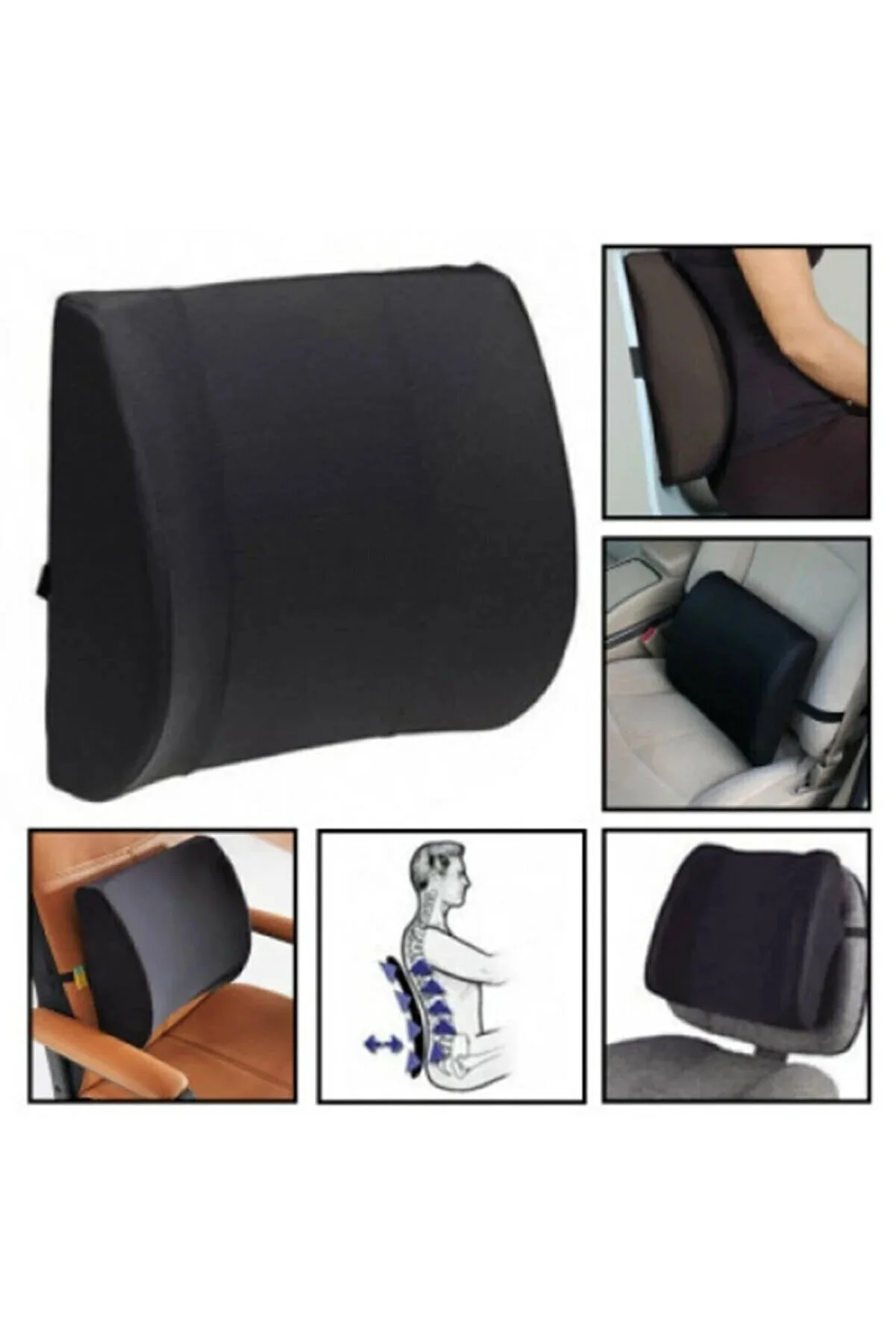 

Travel Car Back Cushion Coccyx Orthopedic Memory Foam Massage Seat Cushion Chair Back Pad Office Nap Therapy Callipygian Cushion