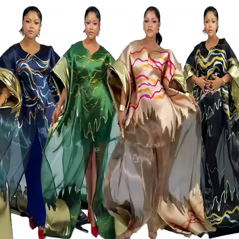 Fashion African Evening DressPair with lace underwear Pair with lace underwear Ladies Dress with Embroidery Decoration