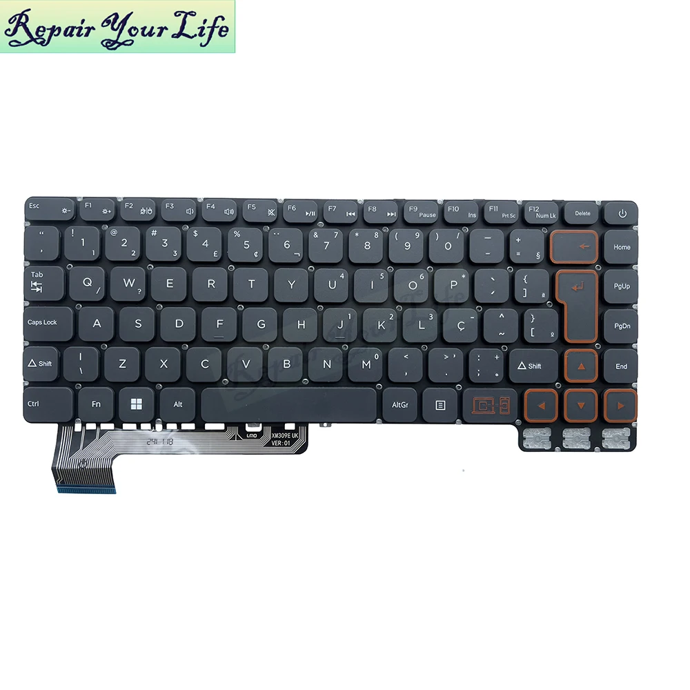 Klawiatura PT-BR Brazylia Brazuelska do Positivo Vision C14 XM309E Notebook Klawiatury/Teclado Bez Podświetlenia Czarne/Szare Klawisze — zdjęcie produktu 3