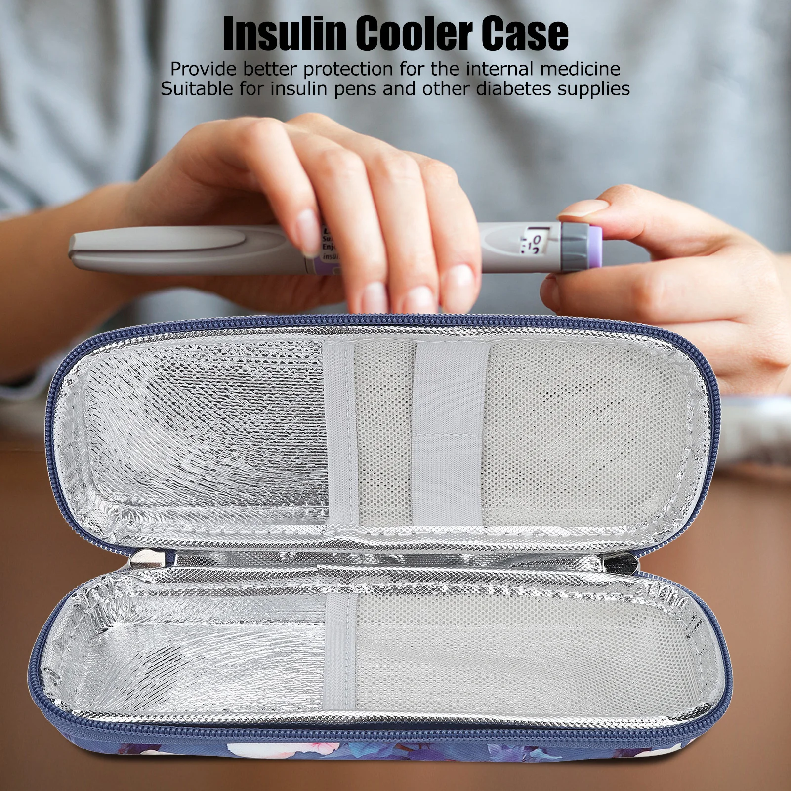 Portable EVA Insulin Cooler Bag Diabetic Cooling Case Insulated Bag Pillcase Diabetic Supplies Storage Box