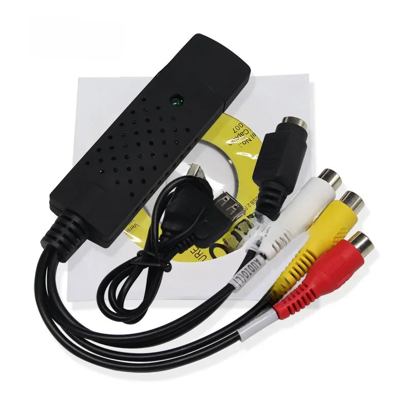 Placa de captura de vídeo usb tampa fácil vhs vcr mini dv hi8 dvd para conversor digital rca/s-video