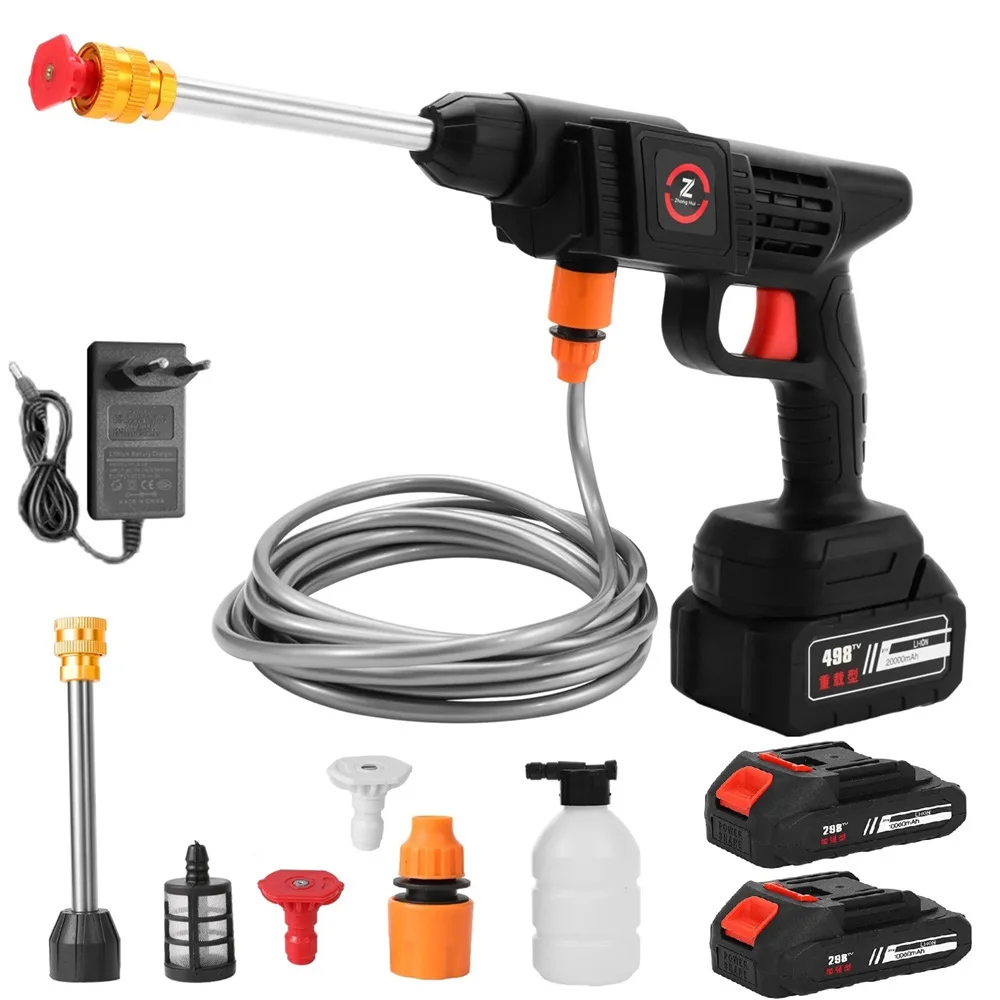 50BAR Cordless High Pressure Car Wash Washer Gun Foam Generator Water Gun Spray Cleaner Car Washing Machine With Batteries