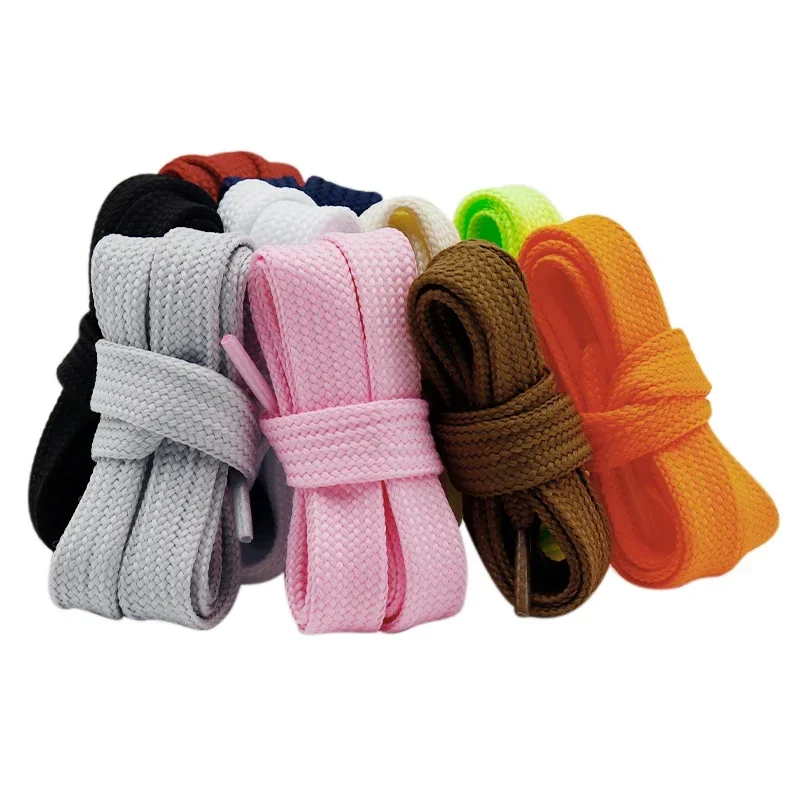 Coolstring 18mm Double couche Polyester gros lacets plats cordon couleur unie large bande pour adultes enfants toile bottes lacets Premium