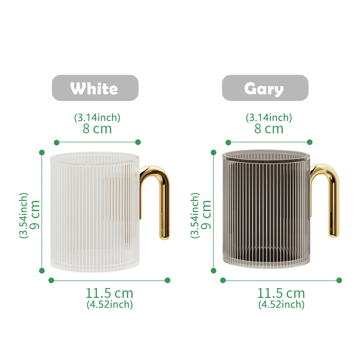 WMMO Bathroom Toothbrush Cup Minimalist Style Tumbler Cup with Handle Unbreakable Bathroom Large Capacity Couple Drink Cups