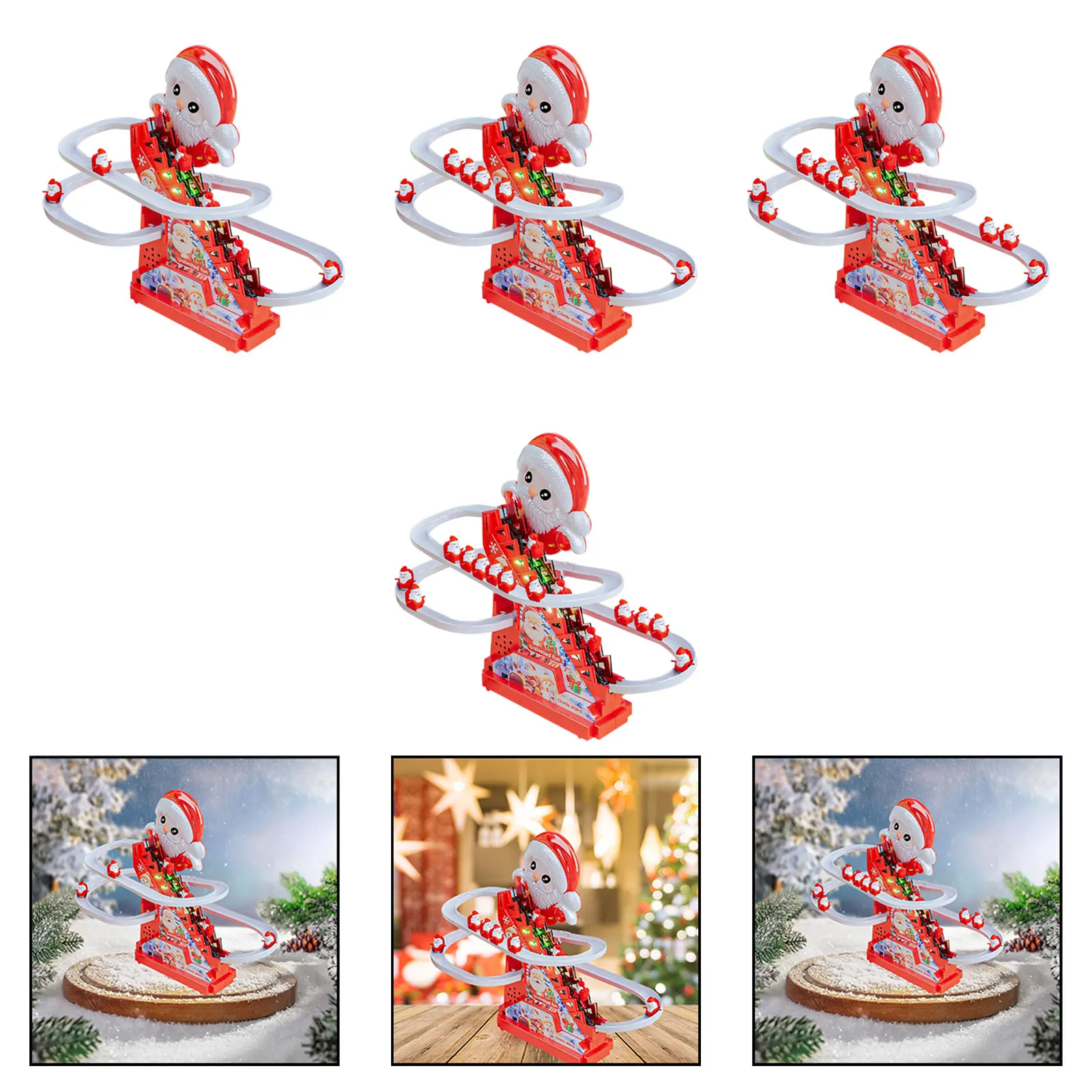 لعبة تسلق سانتا كلوز الكهربائية الإبداعية مع لعبة مسار ممتعة ألغاز تعليمية تفاعلية هدايا عيد الميلاد ديكور منزلي احتفالي #5
