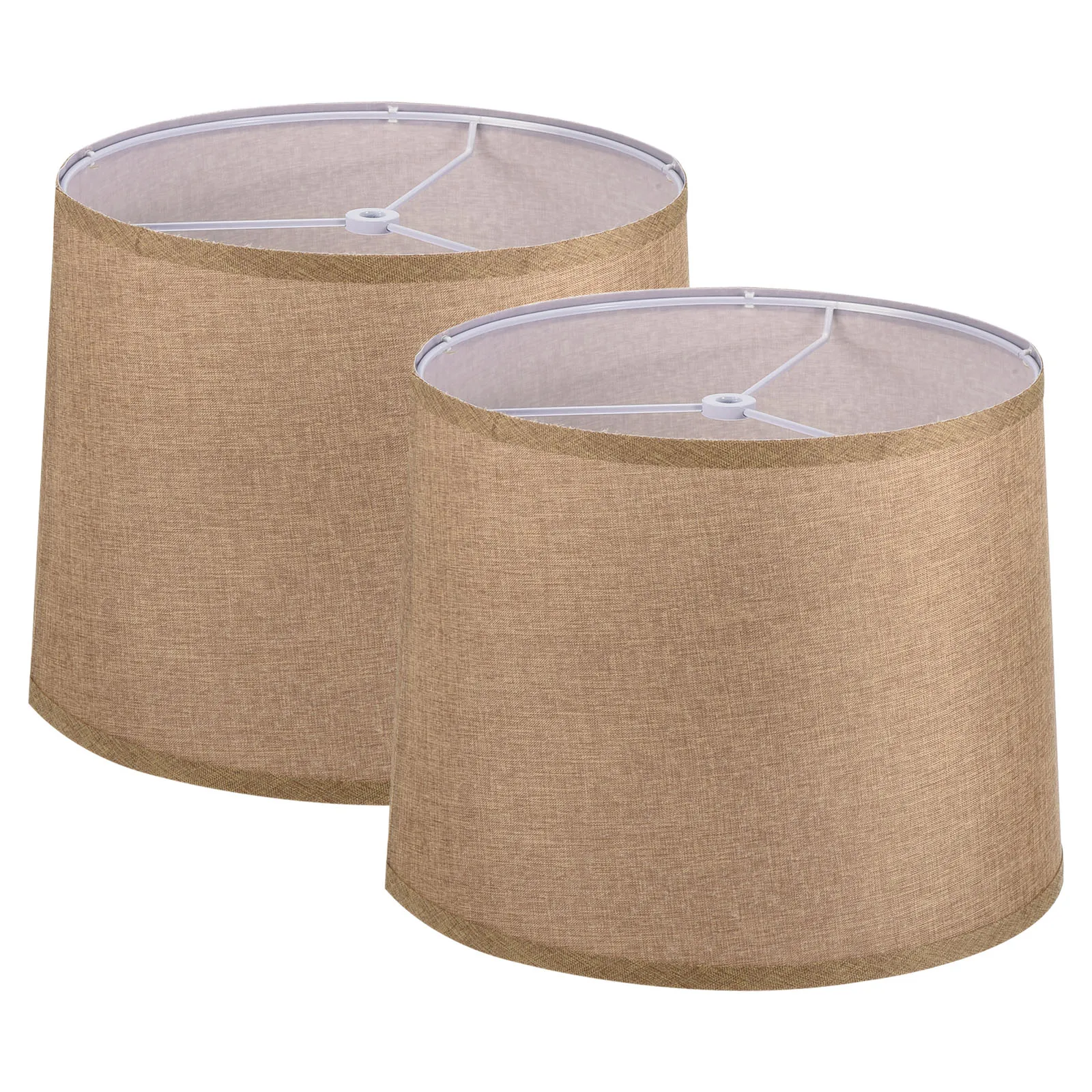 

2Pcs Lamp Shades 11.4"Top x 12.6"Bottom x 9.8"High Detachable Drum Lampshades for Table Lamps Floor Lamps Medium Linen Lampshade