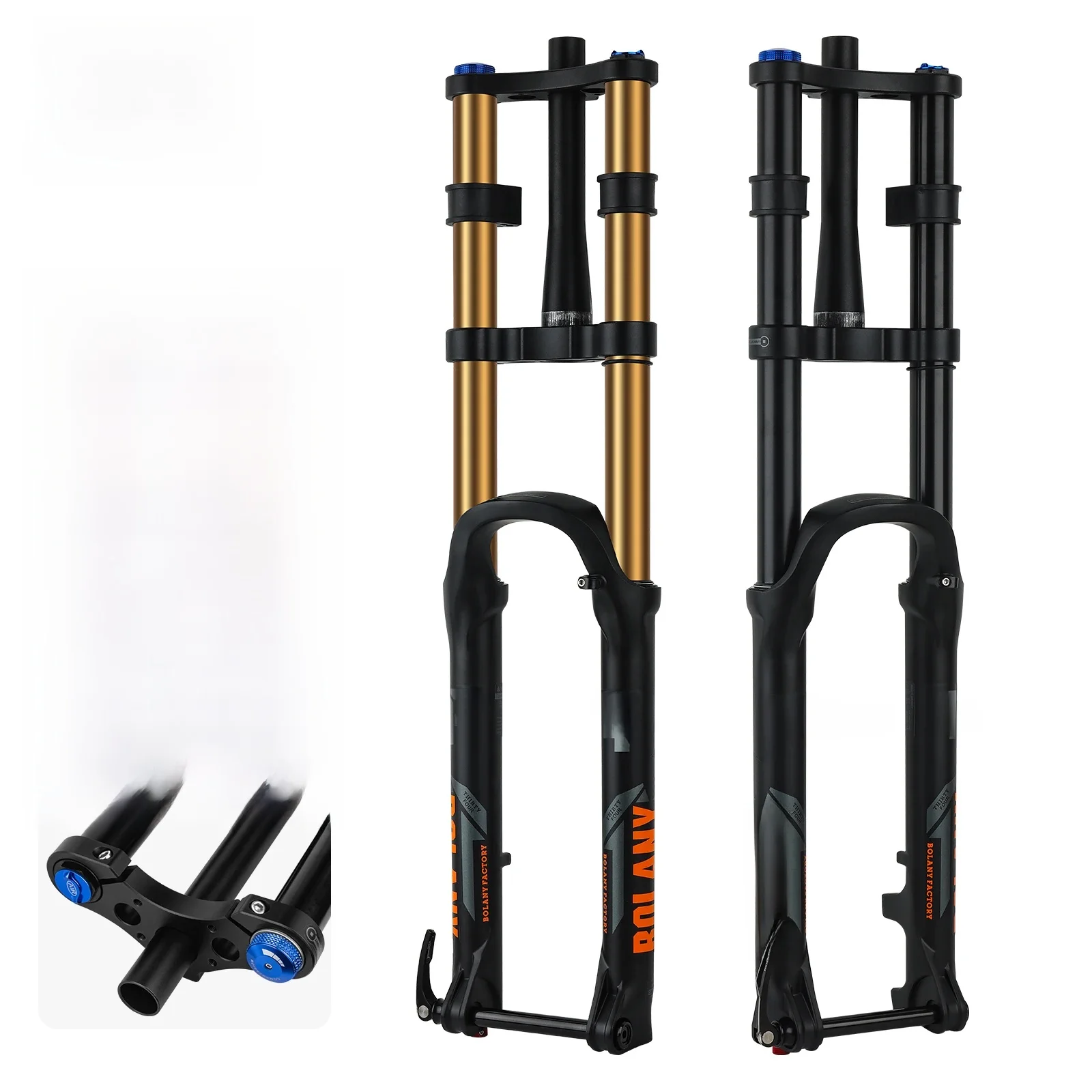 AliExpress BOLANY Double Shoulder Inverted Bike Fork 27.5/29inch Boost Fork Thru Axle 175mm Travel Tapered Rebound Adjustment MTB Fork