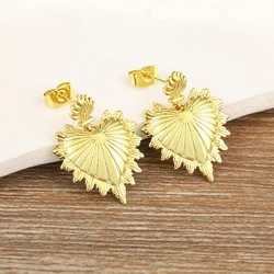 Nidin New Trendy Classic Heart Shape Irregular Charm Stud Earrings For Women OL Style Ear Jewelry Accessories Daily Party Gifts