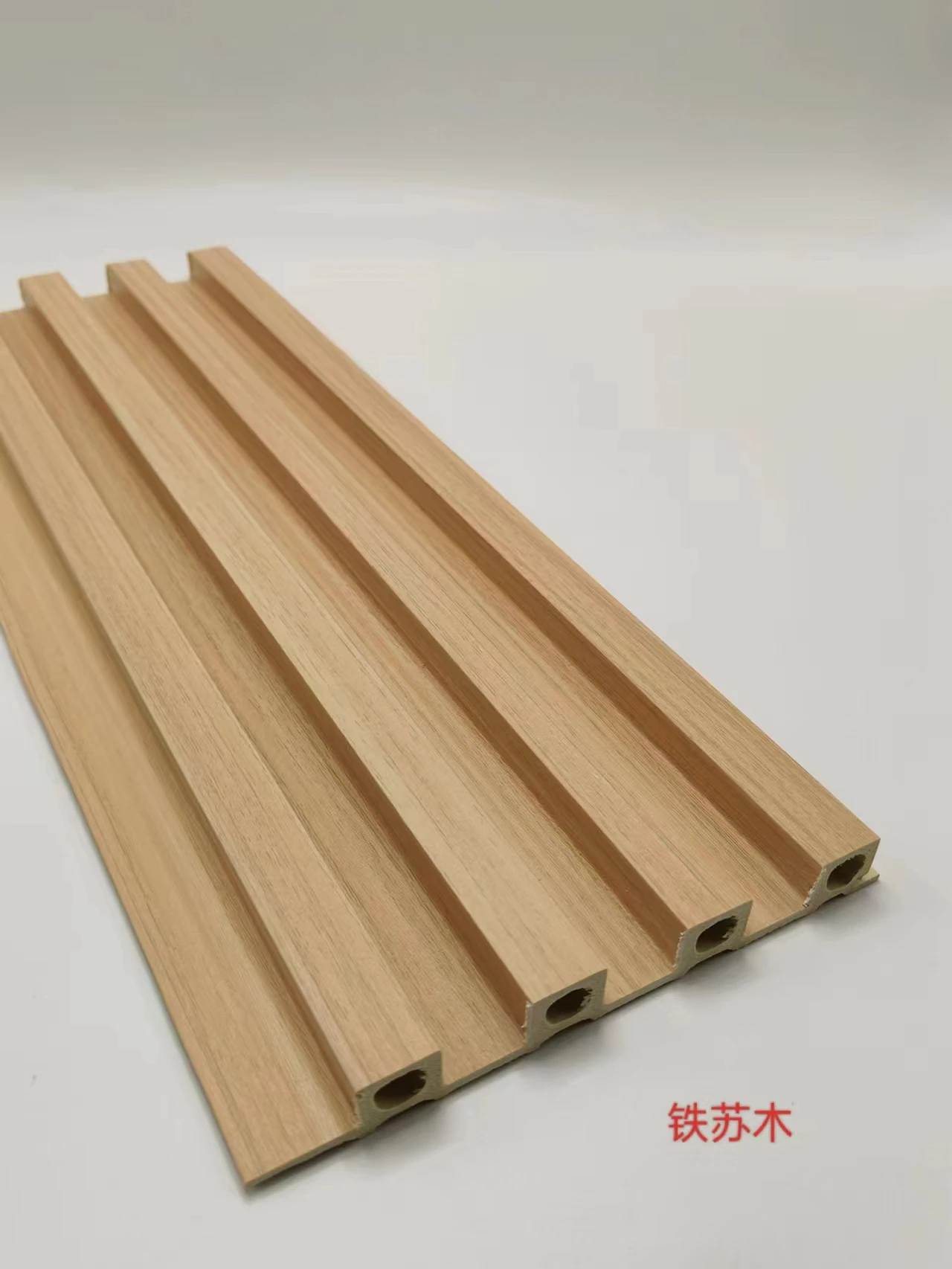 Imagem -02 - Wpc Fluted Painel de Parede Decoração de Interiores Fachada de Construção Fibra de Bambu 2300 mm Comprimento 10 Pcs