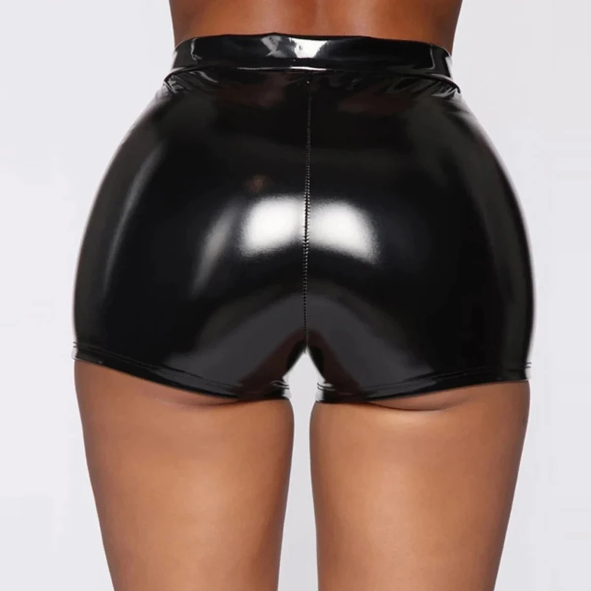 Spicy Girl's High Waist Leather Shiny Latex Short Eco-Friendly Packing