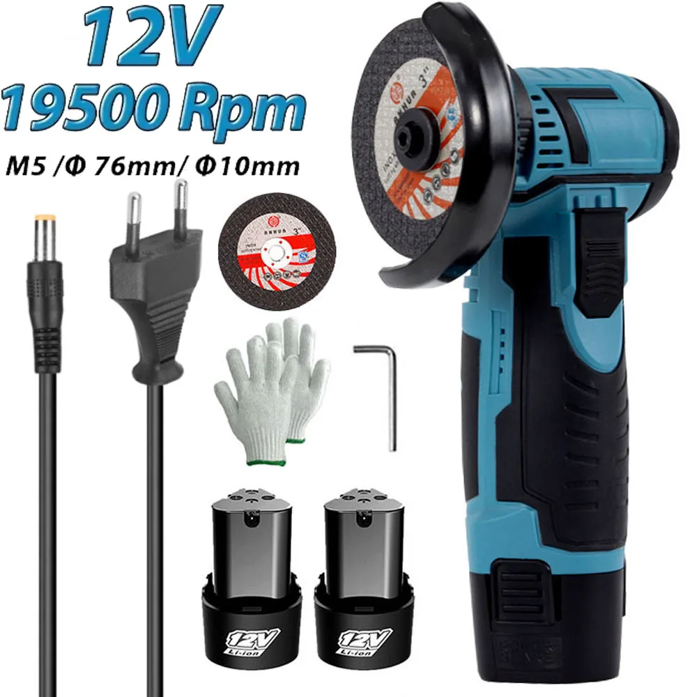 OWJHE 12V Smerigliatrice angolare elettrica a batteria 19500 giri/min Batteria al litio Mini Rettificatrice per lucidatura Smerigliatrice per taglio diamantata