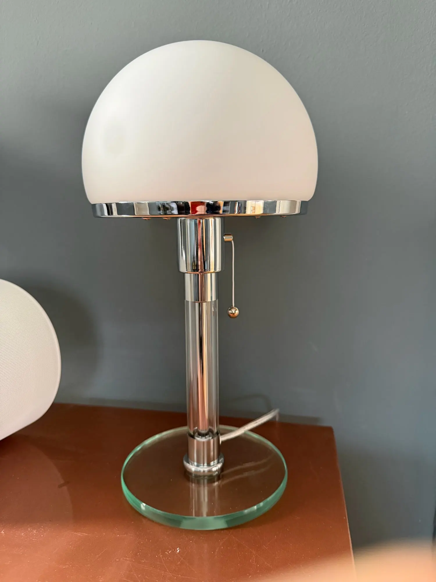 Bauhaus Chrome Mushroom Table Lamp, customer photo