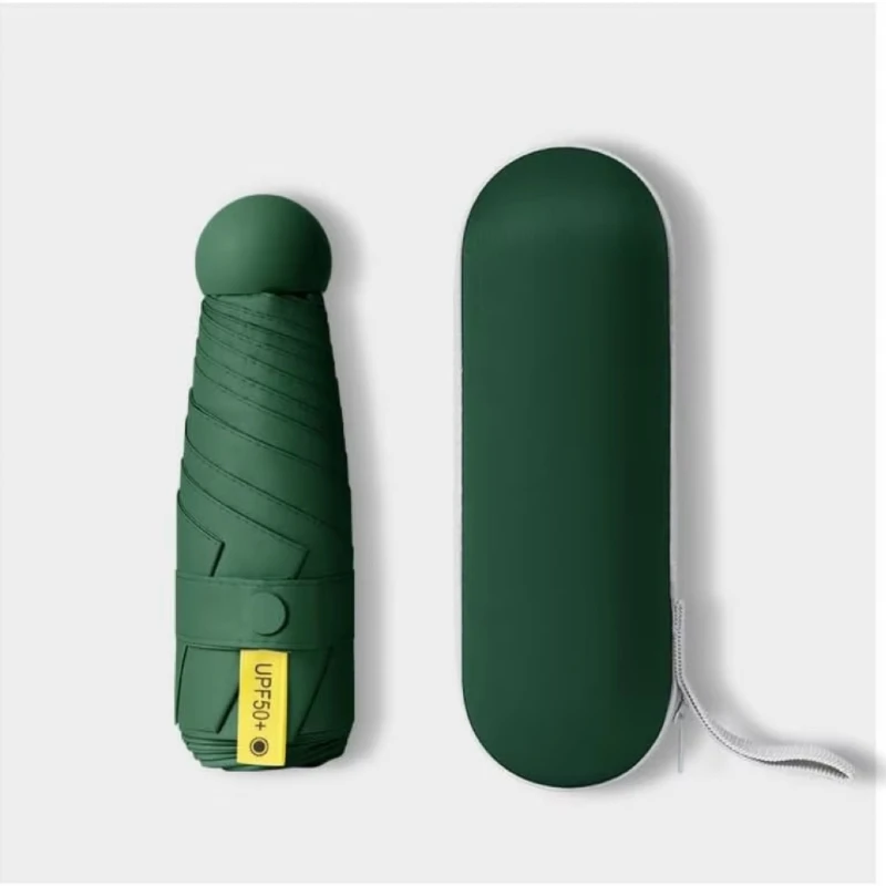 UPF50+ Anti UV Mini Manual Pocket Umbrella Windproof Dual Purpose Sun Rain Parasol Lightweight Portable For Women Travel Daily Commute Handbag Purse Mini Sun Umbrella