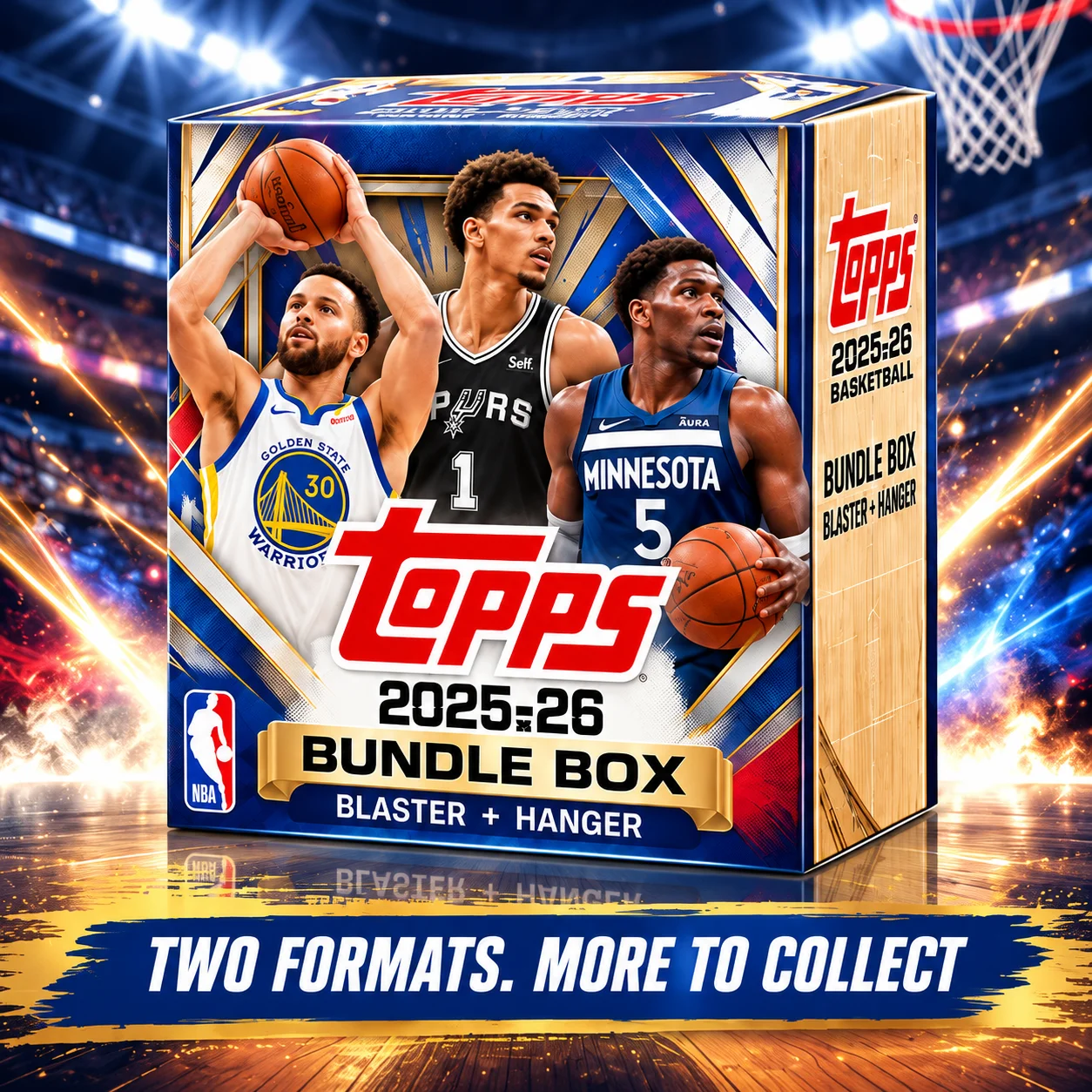 2025-26 Topps Basketball Blaster Box With 2025-26 Topps Basketball Hanger Box, 143 Cards NBA Basketball Trading Cards Bundle, Look for 8 Base Parallels Including 2 Diamante Foil, 16 Inserts Including 5 1980-81 Topps Inserts on Average
