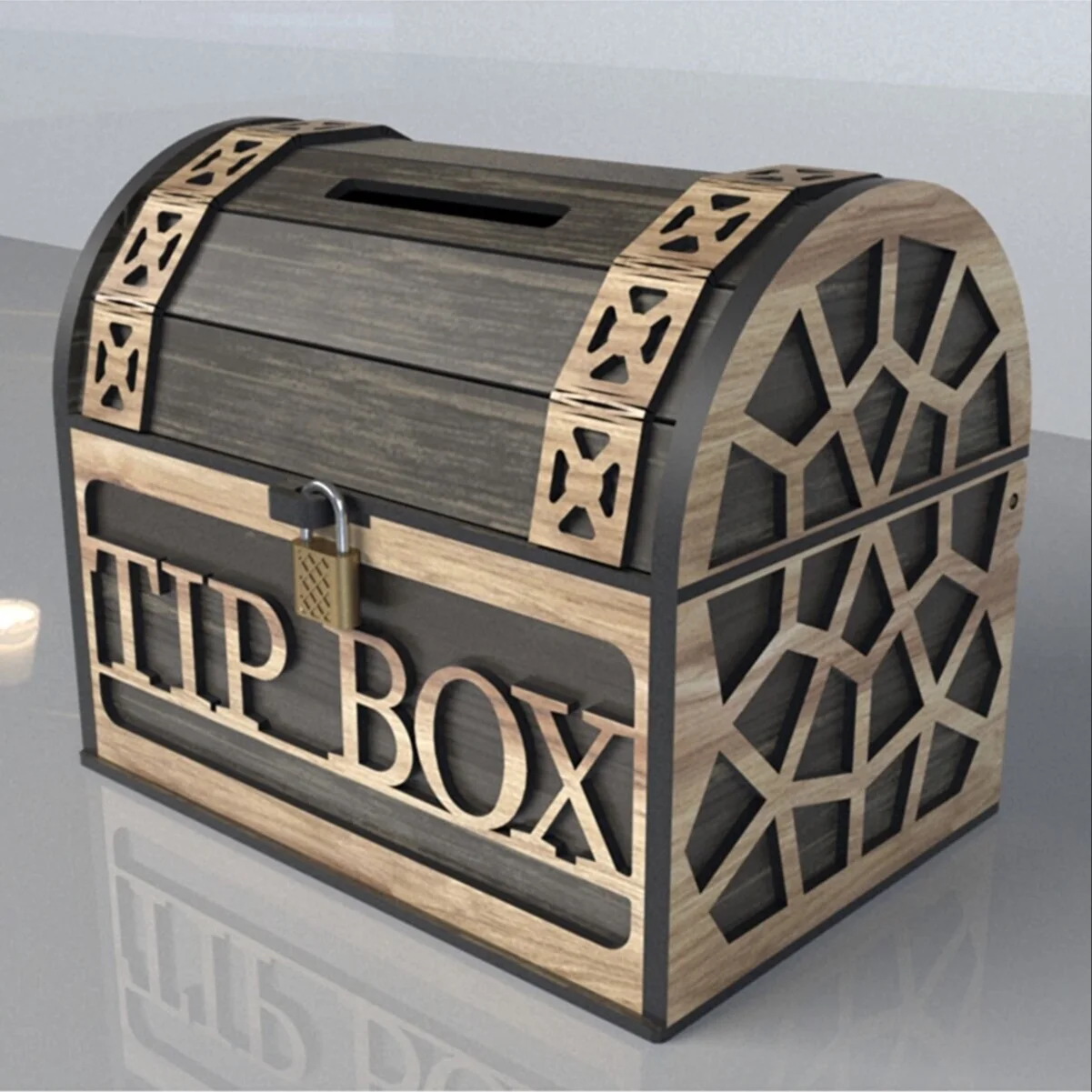 Wooden Money Boxes Tip Box And Piggy Bank Box Type For Businesses Cafe Workplace With Key 14x17x12 Cm