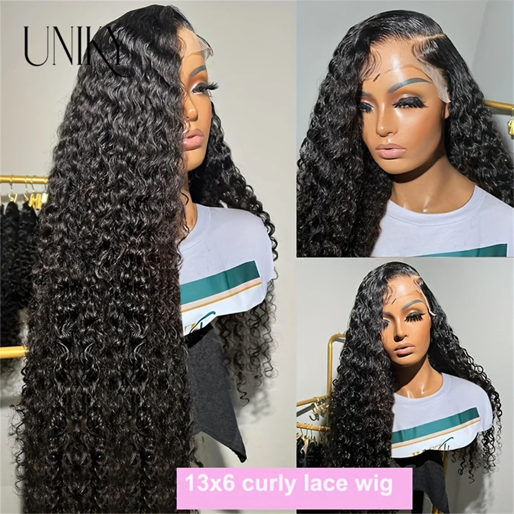 Deep Wave 13x4 HD Transparent Lace Front Human Hair Wigs Remy Human Hair 30 32inch Wet And Wavy Water Wave Frontal Wig image 2