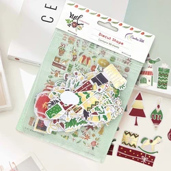 Creative Path 188pcs Christmas Paper Die Cuts Ephemera Xmas Gold Foil Scrapbooking Die Cut Shapes For Journaling DIY Card Making