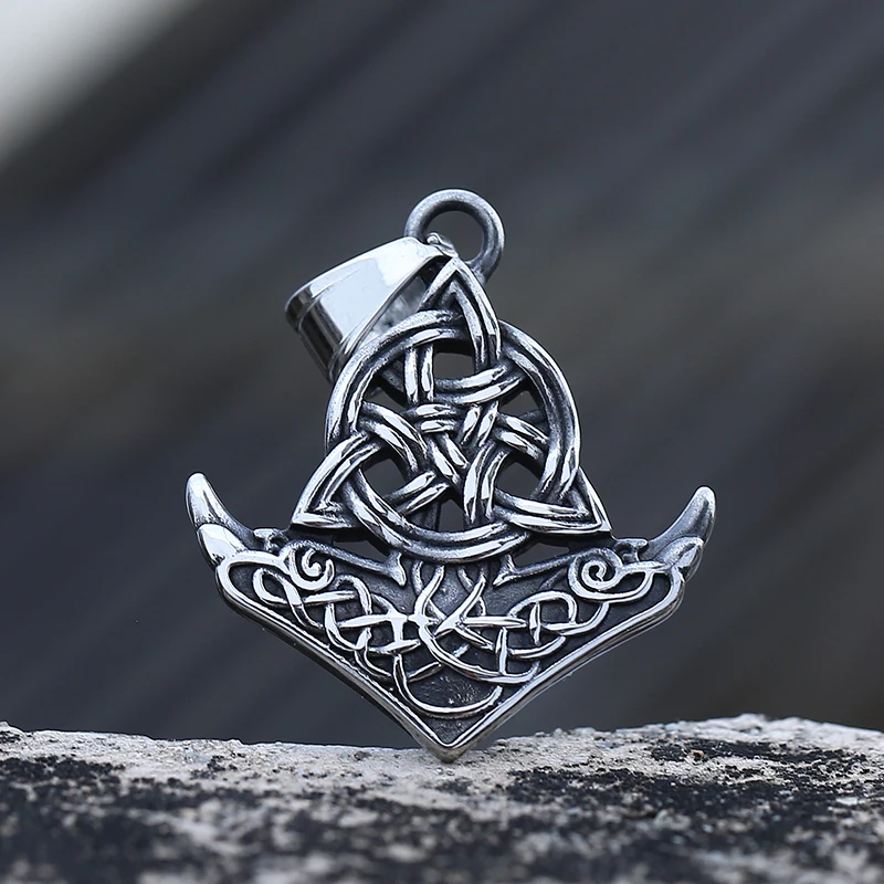 Original Viking Stainless Steel Thor Hammer Multiple Styles Domineering Unisex Knot Necklace Pendant Boyfriend Gift Wholesale