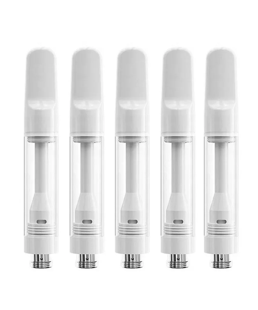 10 قطعة/الوحدة كاملة السيراميك Cc بالتنقيط تلميح 510 موضوع Vape خرطوشة عربات 0.5 مللي 1.0 مللي اضغط في القرون 4 ثقوب خزان البخاخة خرطوشة #1