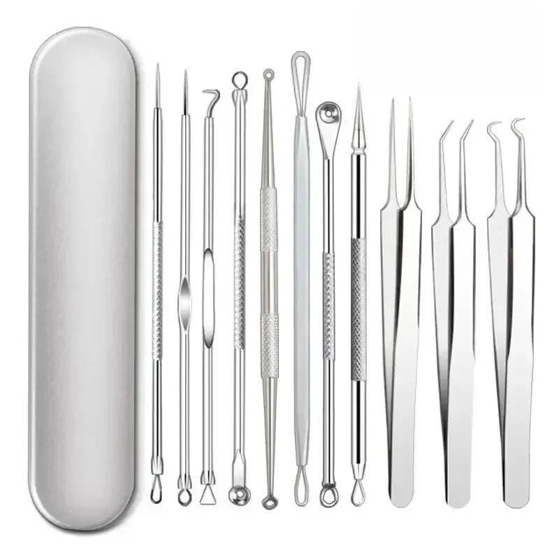 Ingrown Cabelo Pinças para Cuidados Com A Pele, Acne e Cravo Remoção Agulhas, Black Dots Cleaner,