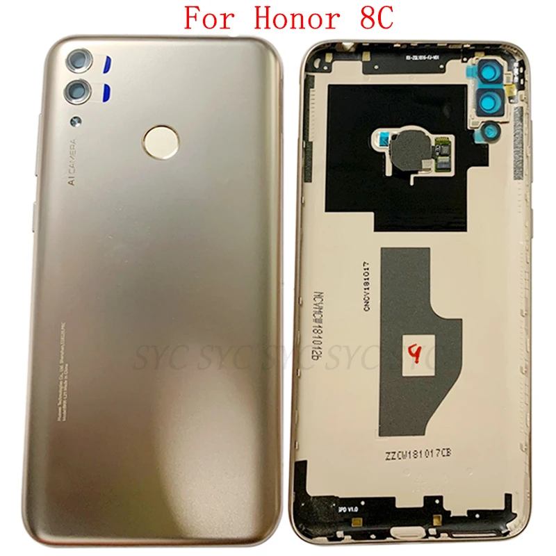 

Back Cover Panel Rear Door Housing For Honor 8C Battery Cover with Logo Fingerprint Flex Replacement Parts