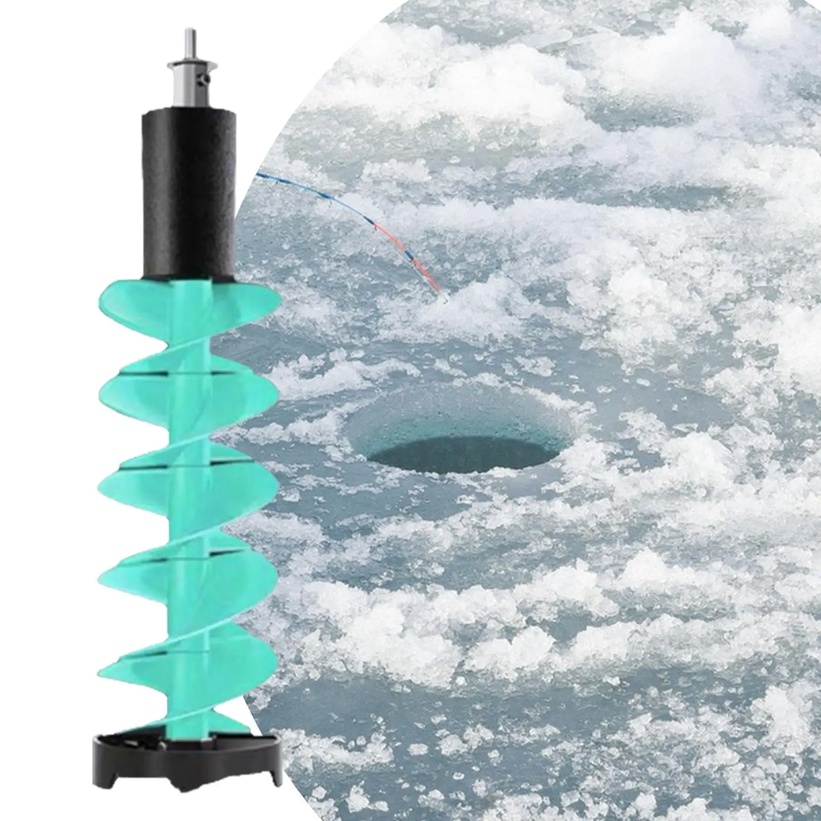Ice Drill Auger Portable Aluminum Alloy Ice Fishing Burrowing 6 Inches Ice Fishing Drill for Sea Fishing Outdoor Supplies Winter