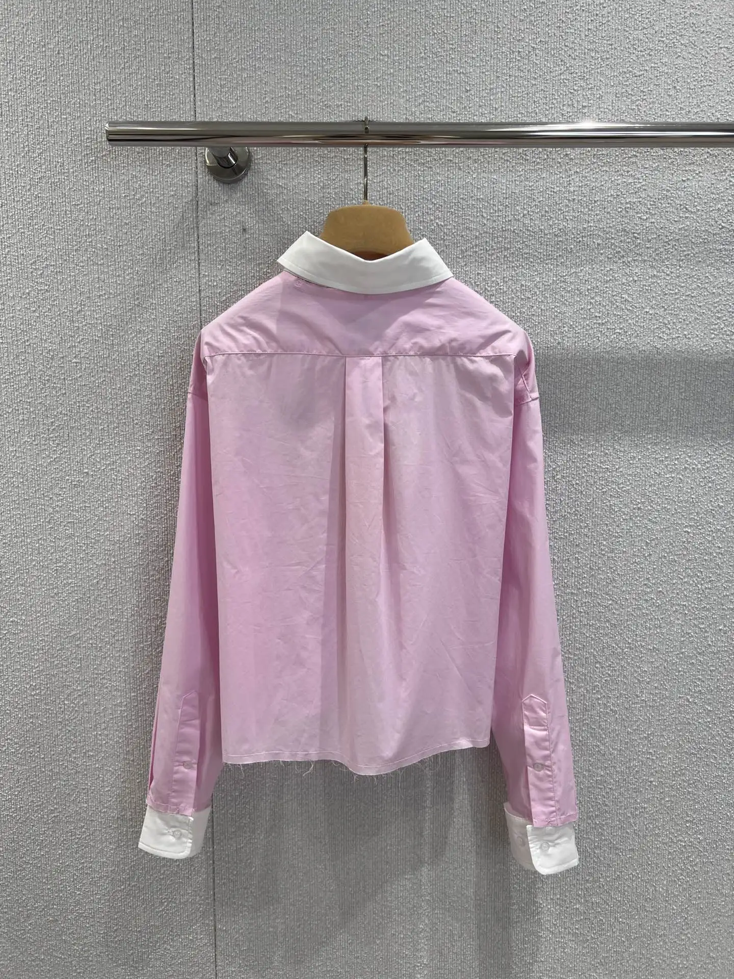 

2025 Early Autumn New Long Sleeve Shirt Embroidered Short Cute Girl Style Detachable Cuffs Made of Pure Cotton Fabric WYY-274