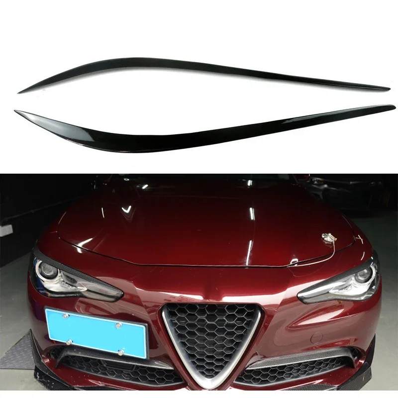 Phare avant en Fiber de carbone, sourcils, paupières, pour Alfa Romeo Giulia 2.0T 200HP 280HP 2015 – 2018, base en Fiber de verre FRP