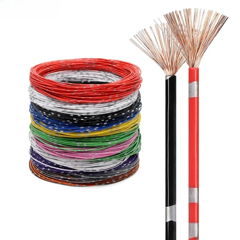2 ~ 50m AVSS fil de voiture PVC isolation OFC cuivre pur 0.3 0.5 0.85 1.25 2.0 2.5mm2 bricolage cordon d'alimentation ligne haut-parleur câble Audio