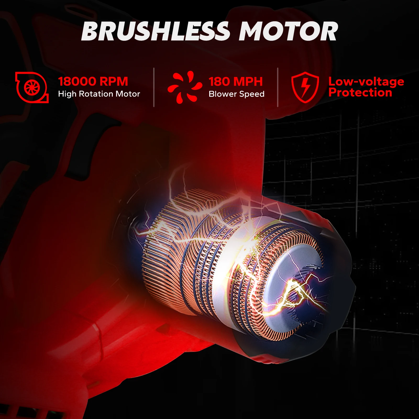 Brushless Air Blower Cordless Vacuum Cleaner Electric Dust Computer Collector Leaf Duster for Milwaukee 18V Battery (No Battery)