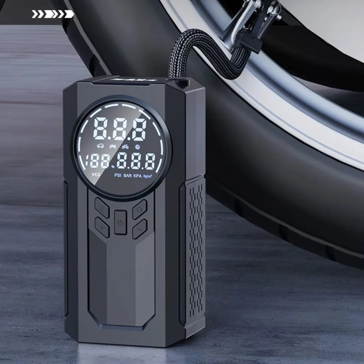 4 in 1 Car Jump Start Air Compressor 8400mAh Power Bank Portable Battery Booster Digital Tire Inflator with DC Cigarette Lighter