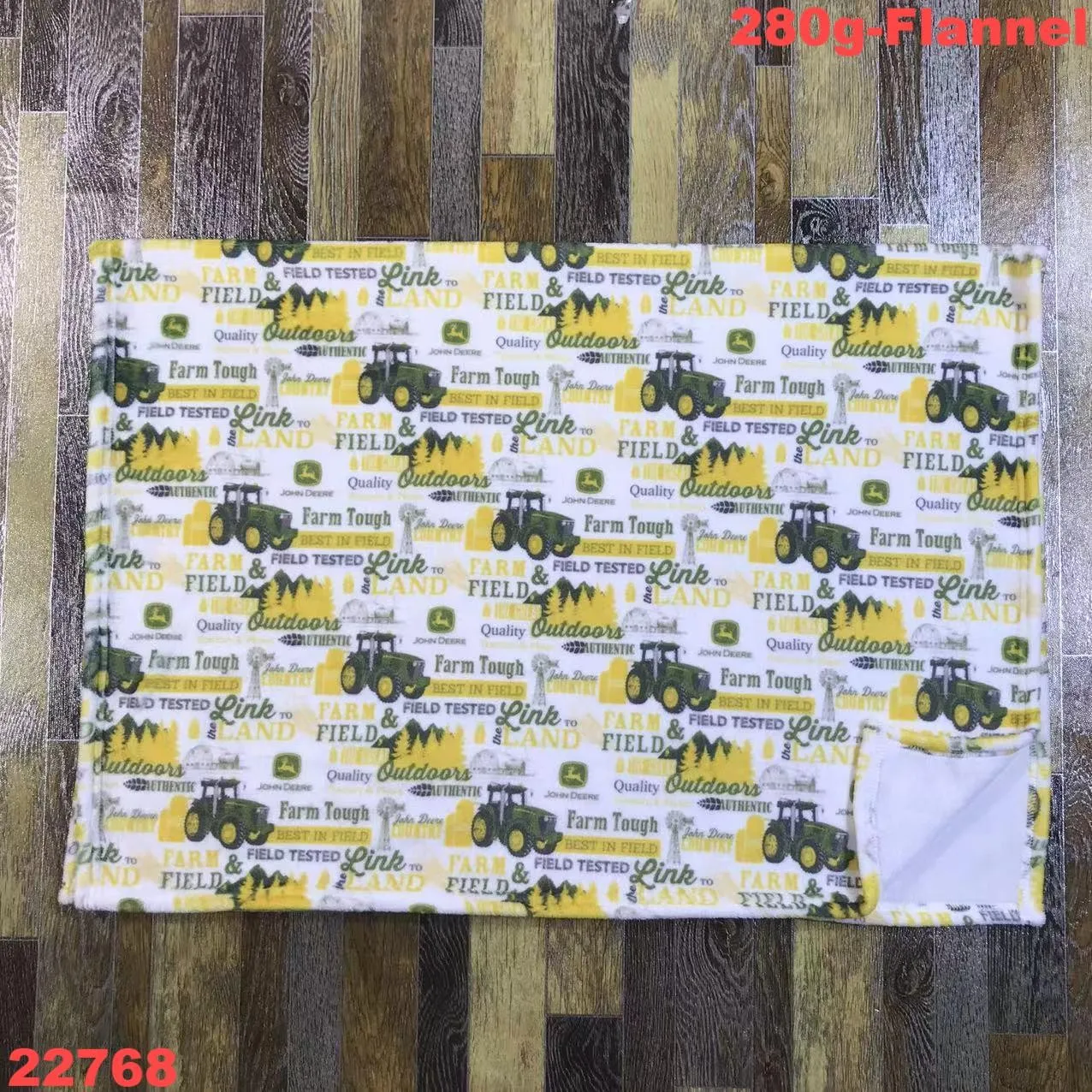 hot sale fashion baby blanket green tractors print 30*40 inches blanket little baby blanket