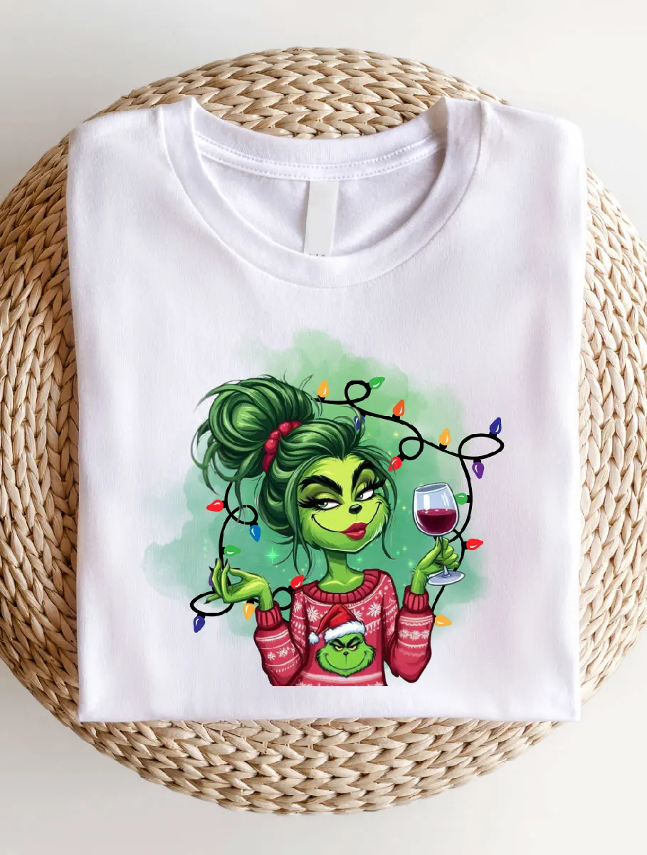 Women Christmas Shirt, Cute Girls Christmas Short Sleeve T-Shirt, Christmas Crew Matching Crew Neck Tee