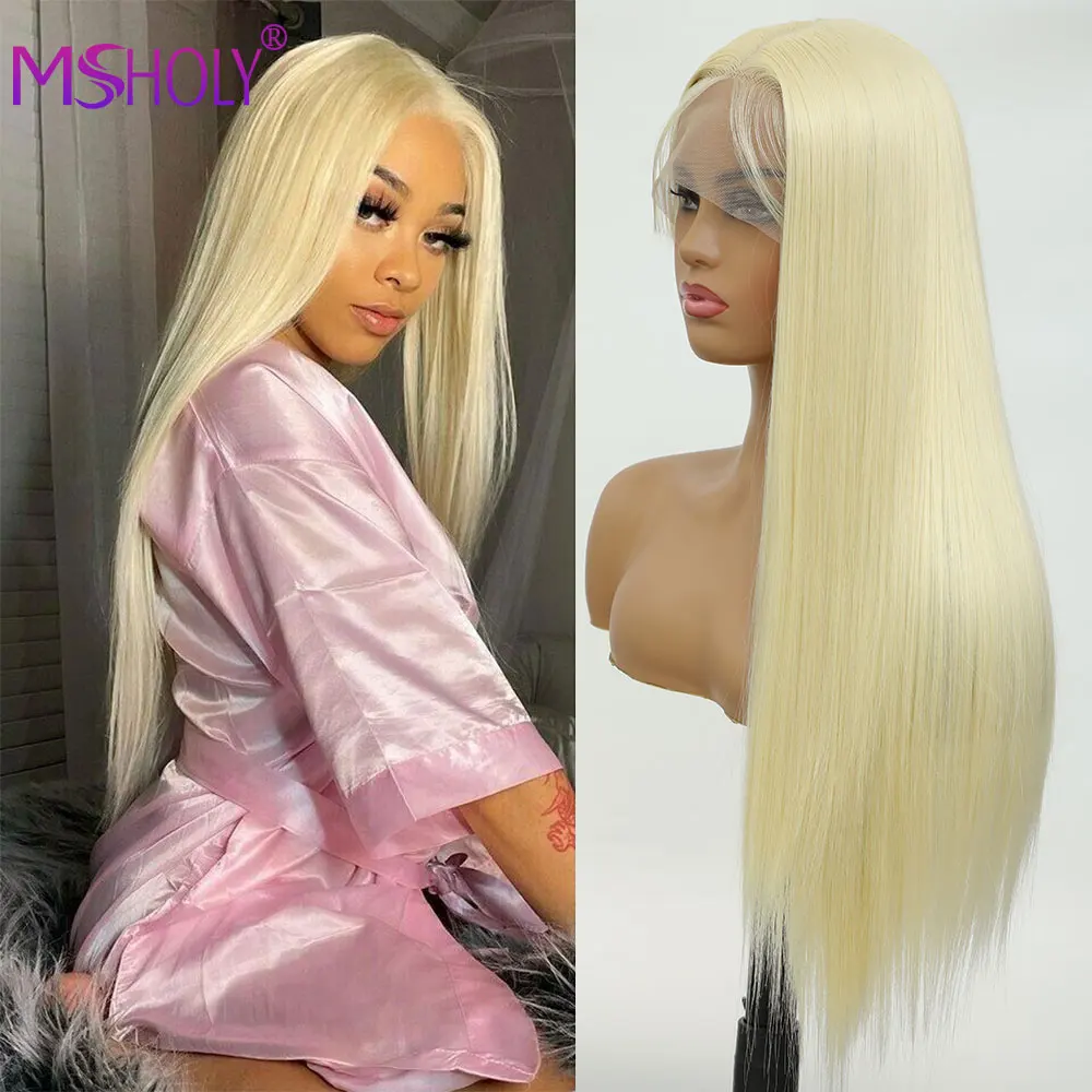 

613 Blonde Hair Lace Front Wig Synthetic Long Straight Blonde Wig Lace Wigs Heat Resistant Synthetic Lace Front Wigs for Women