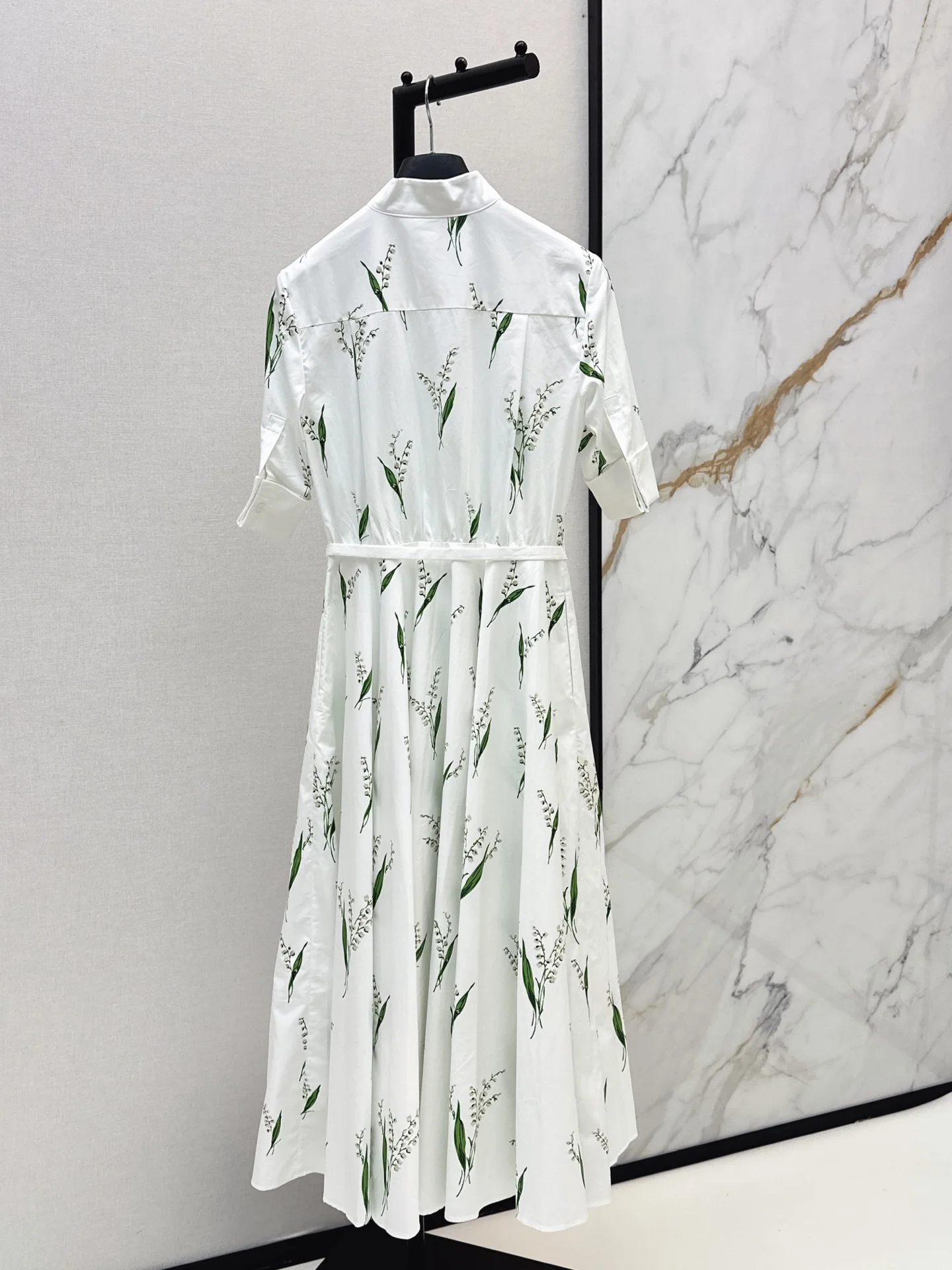 

2026 New Printed Shirt Dress Women Waist Slim Long Dress Elegant Commute Holiday Outfit Spring Summer