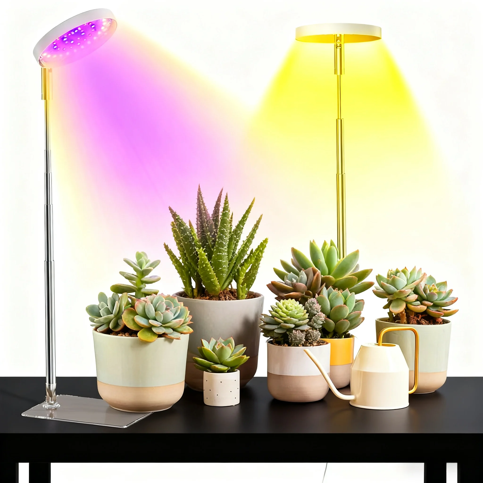 ضوء نمو النبات الداخلي LED 3/9/12H مؤقت تشغيل/إيقاف USB 5 فولت ارتفاع قابل للسحب، نبات أشعة الشمس مقلد الطيف الكامل، مصباح نباتي