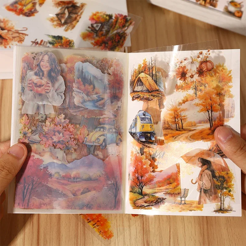 20 arkuszy PET Die cut naklejki książka cztery pory roku sceneria dekoracyjne ręcznie robione materiały do ​​scrapbookingu pamiętnik Album zapasy rzemieślnicze — zdjęcie 2