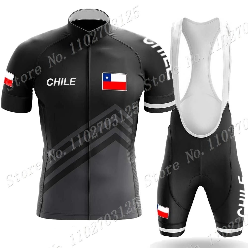 Suit CHILE 2024 Team White Cycling Clothing Jersey Set Mens Summer Road Bike Shirts Bicycle Bib Shorts MTB Wear Ropa Ciclismo