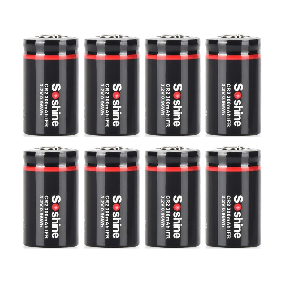 Soshine CR2 LiFePo4 Akku und 3,2 V LiFePo4 Akku Ladegerät 300 mAh 15266 2000 Zeitausladezyklus Akkus Spielzeug 6
